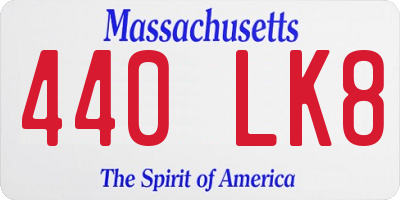 MA license plate 440LK8