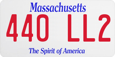 MA license plate 440LL2