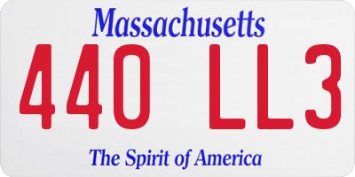MA license plate 440LL3