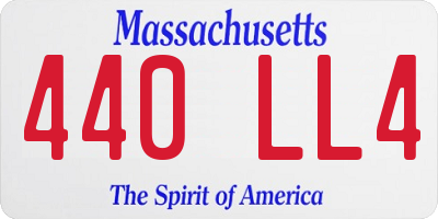 MA license plate 440LL4