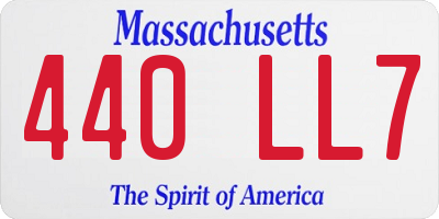 MA license plate 440LL7