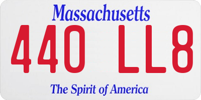 MA license plate 440LL8