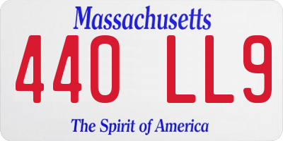 MA license plate 440LL9