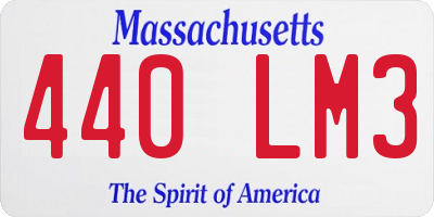 MA license plate 440LM3