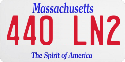 MA license plate 440LN2