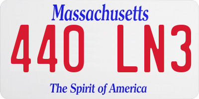 MA license plate 440LN3