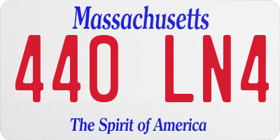 MA license plate 440LN4