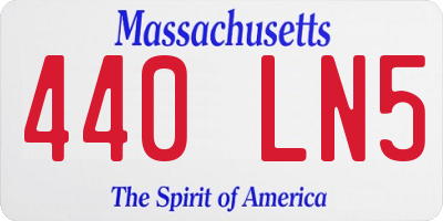 MA license plate 440LN5