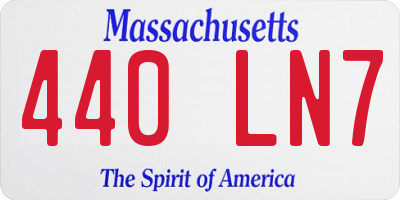 MA license plate 440LN7