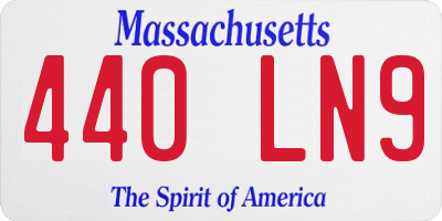 MA license plate 440LN9