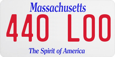 MA license plate 440LO0