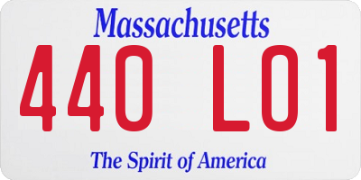 MA license plate 440LO1