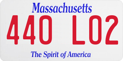 MA license plate 440LO2