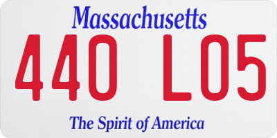MA license plate 440LO5