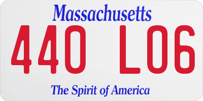 MA license plate 440LO6