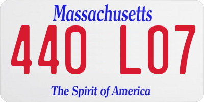 MA license plate 440LO7