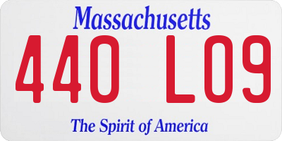 MA license plate 440LO9