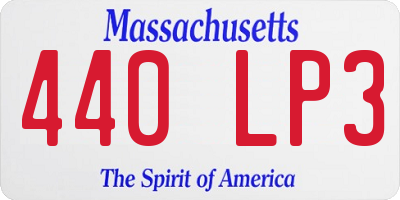 MA license plate 440LP3