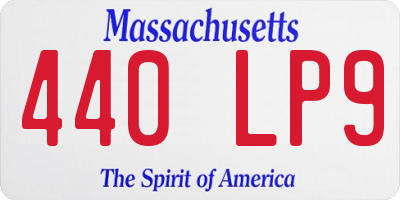 MA license plate 440LP9