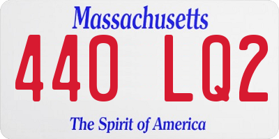 MA license plate 440LQ2