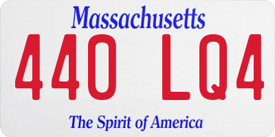 MA license plate 440LQ4