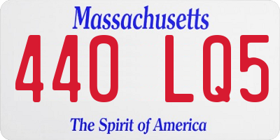 MA license plate 440LQ5