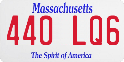 MA license plate 440LQ6