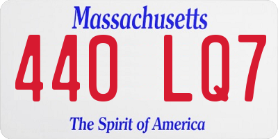 MA license plate 440LQ7