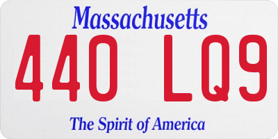 MA license plate 440LQ9