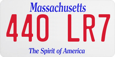 MA license plate 440LR7