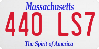 MA license plate 440LS7