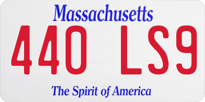 MA license plate 440LS9