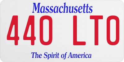 MA license plate 440LT0