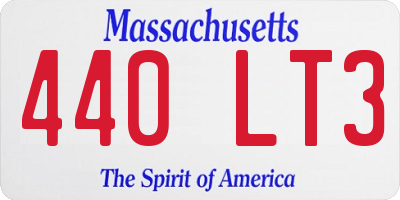 MA license plate 440LT3