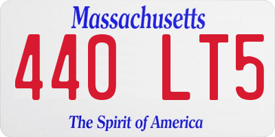 MA license plate 440LT5
