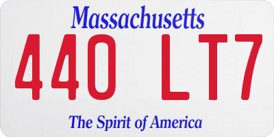 MA license plate 440LT7