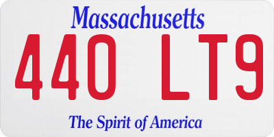 MA license plate 440LT9
