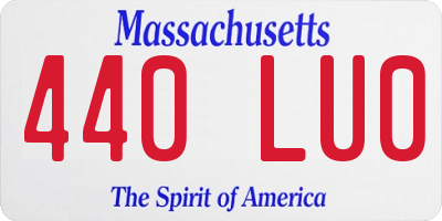 MA license plate 440LU0