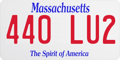 MA license plate 440LU2