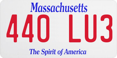 MA license plate 440LU3