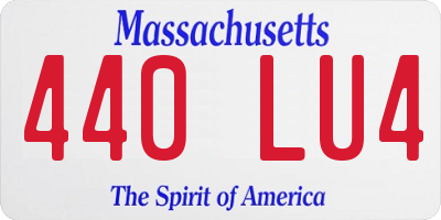 MA license plate 440LU4