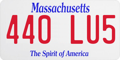 MA license plate 440LU5