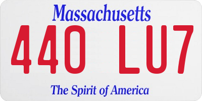 MA license plate 440LU7