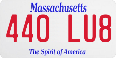 MA license plate 440LU8