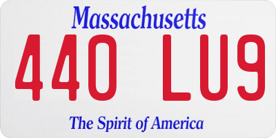 MA license plate 440LU9