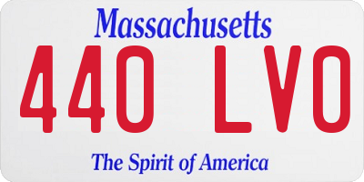 MA license plate 440LV0