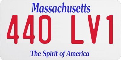 MA license plate 440LV1
