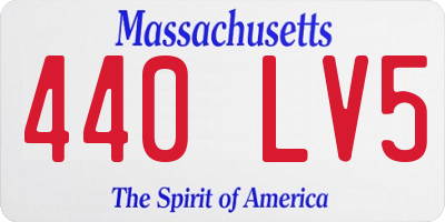 MA license plate 440LV5
