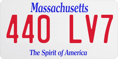MA license plate 440LV7