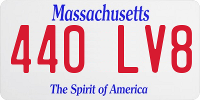 MA license plate 440LV8